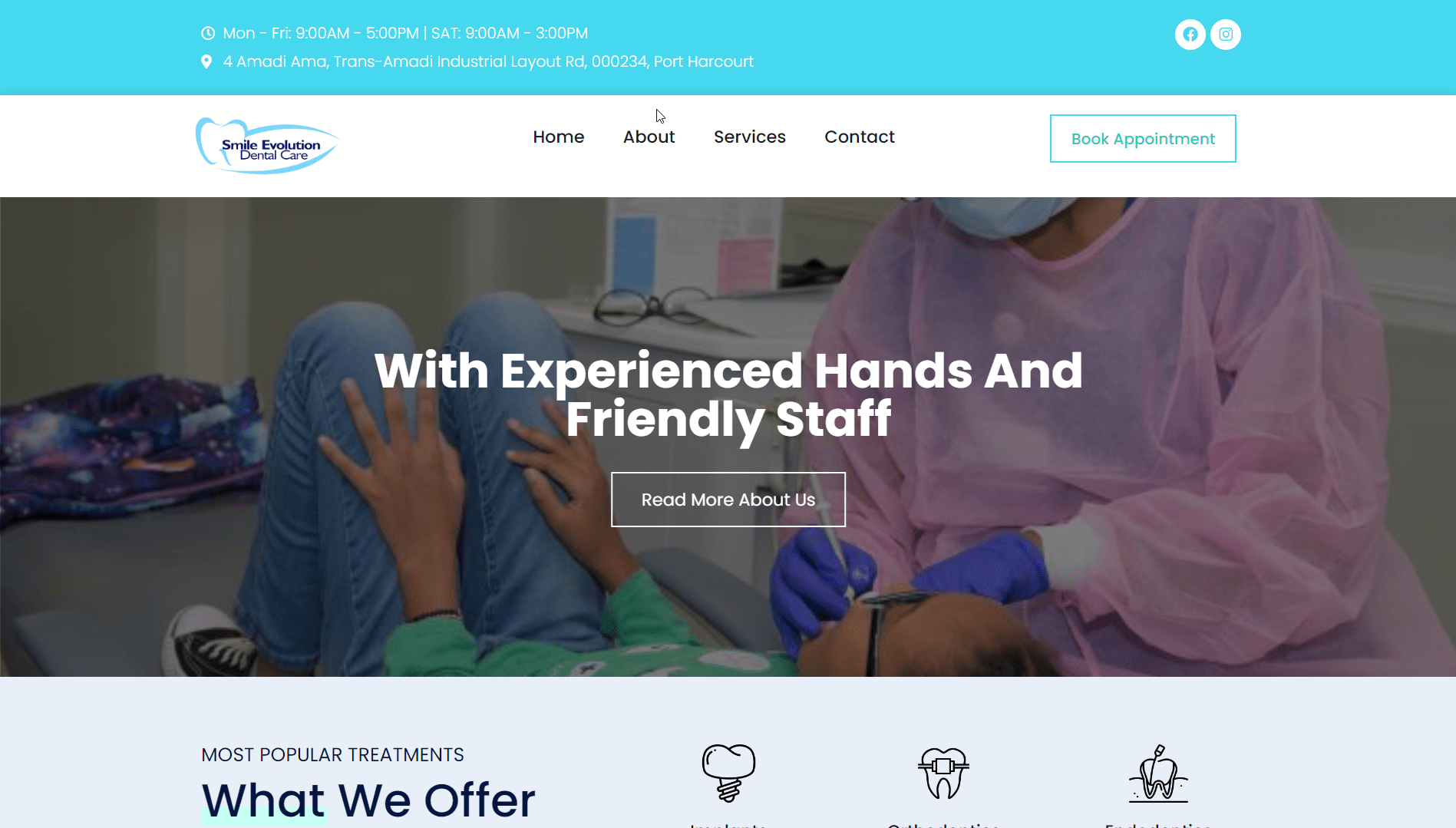Smile Evolution Dental Care website