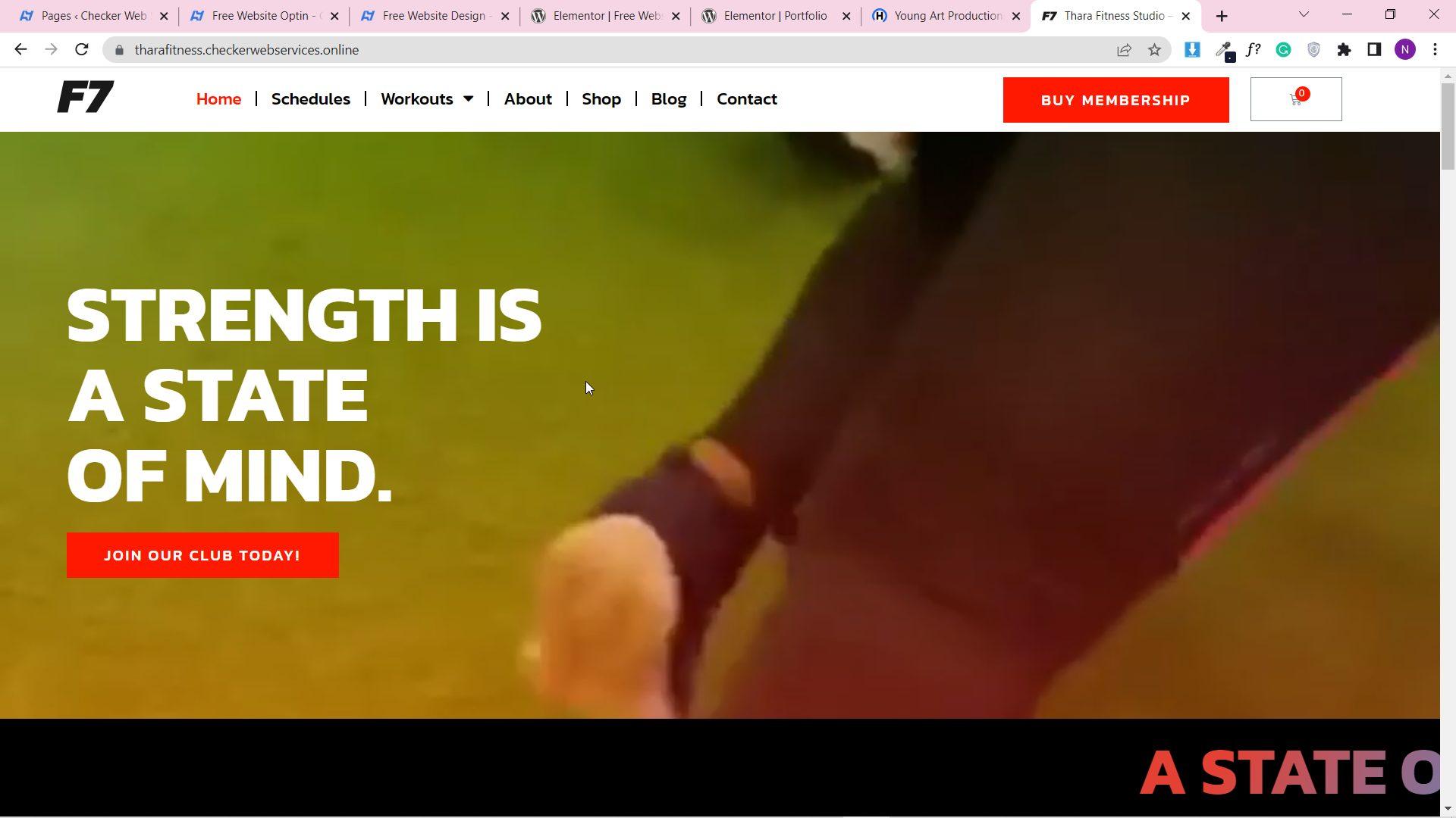 Thara Fitness website