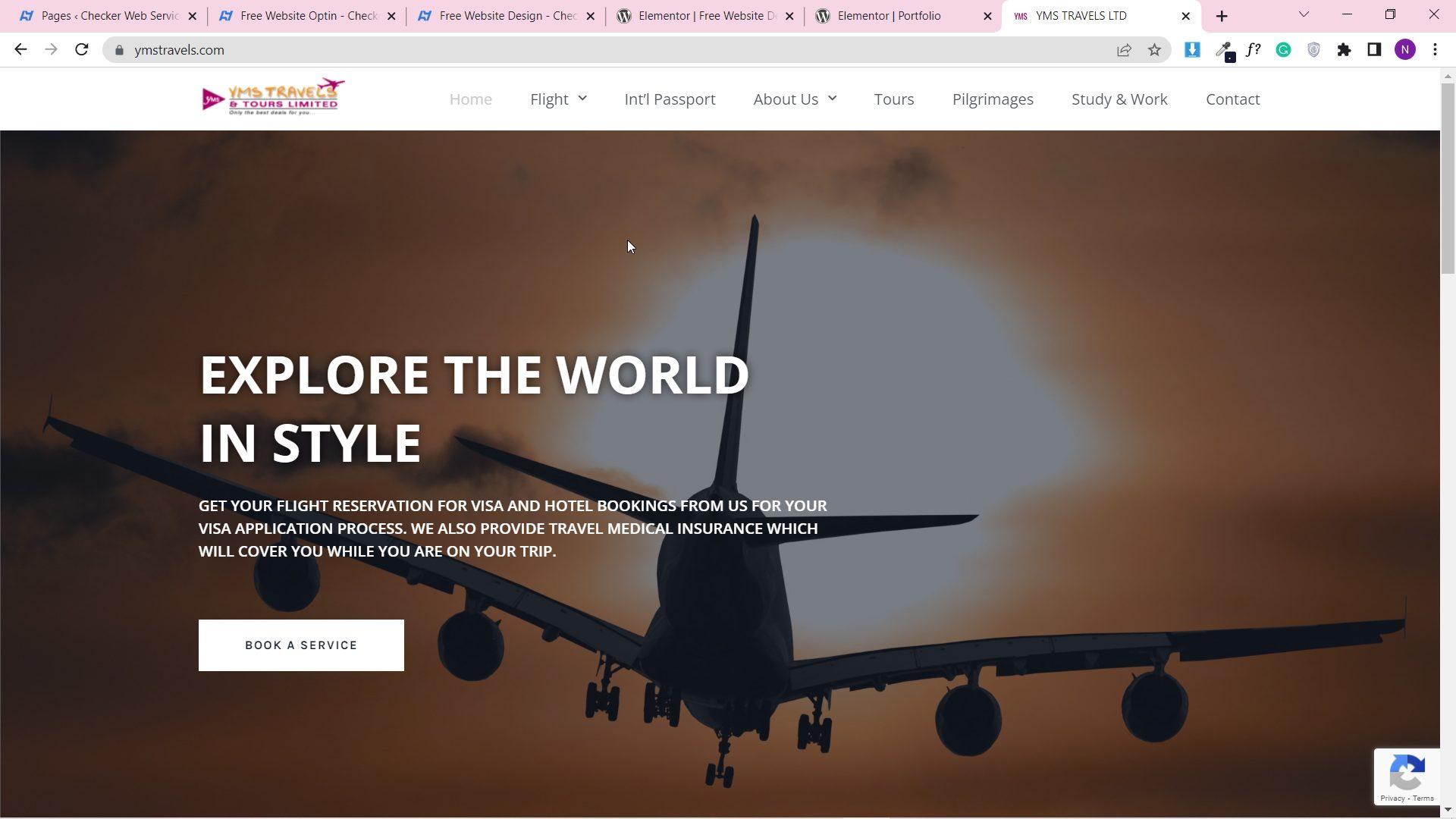YMS Travels website